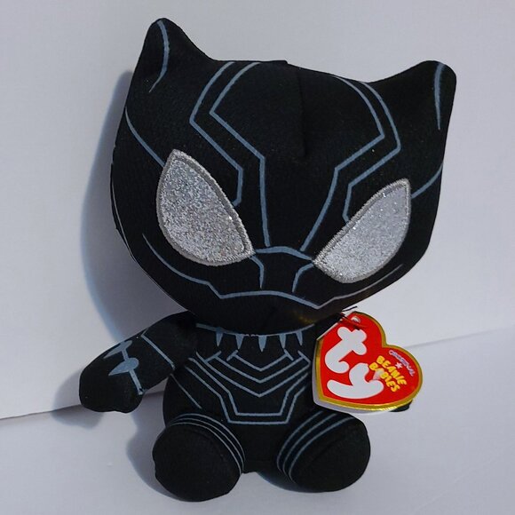 TY MARVEL AVENGERS BLACK PANTHER BEANIE BABY PLUSH---SUPERHERO COLLECTIBLE TOY - Picture 2 of 7